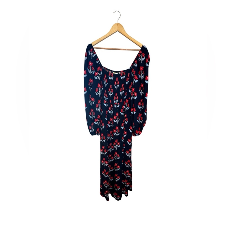 Boden Navy Floral Maxi Dress with Red Tulip Print - Picture 3 of 9